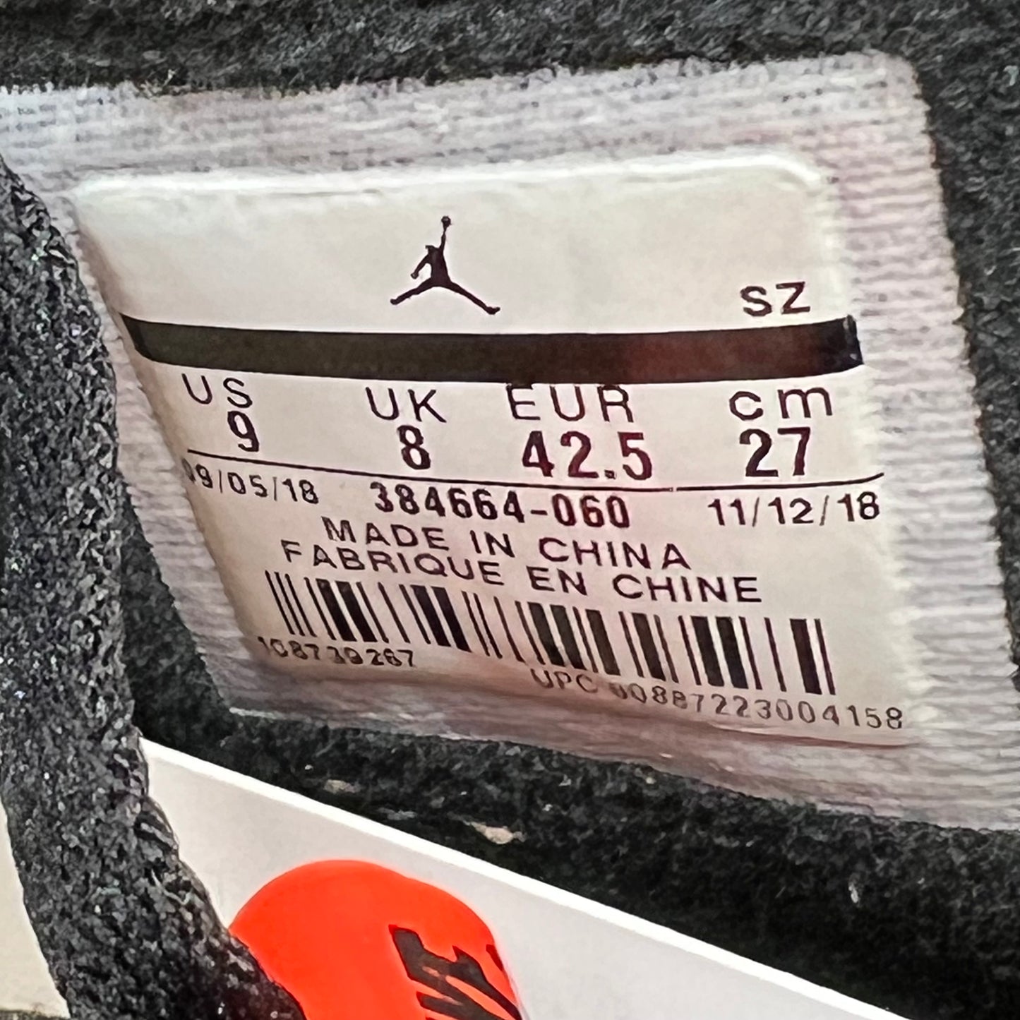 Jordan 6 Infrared (2019) Size 9 USED s20042