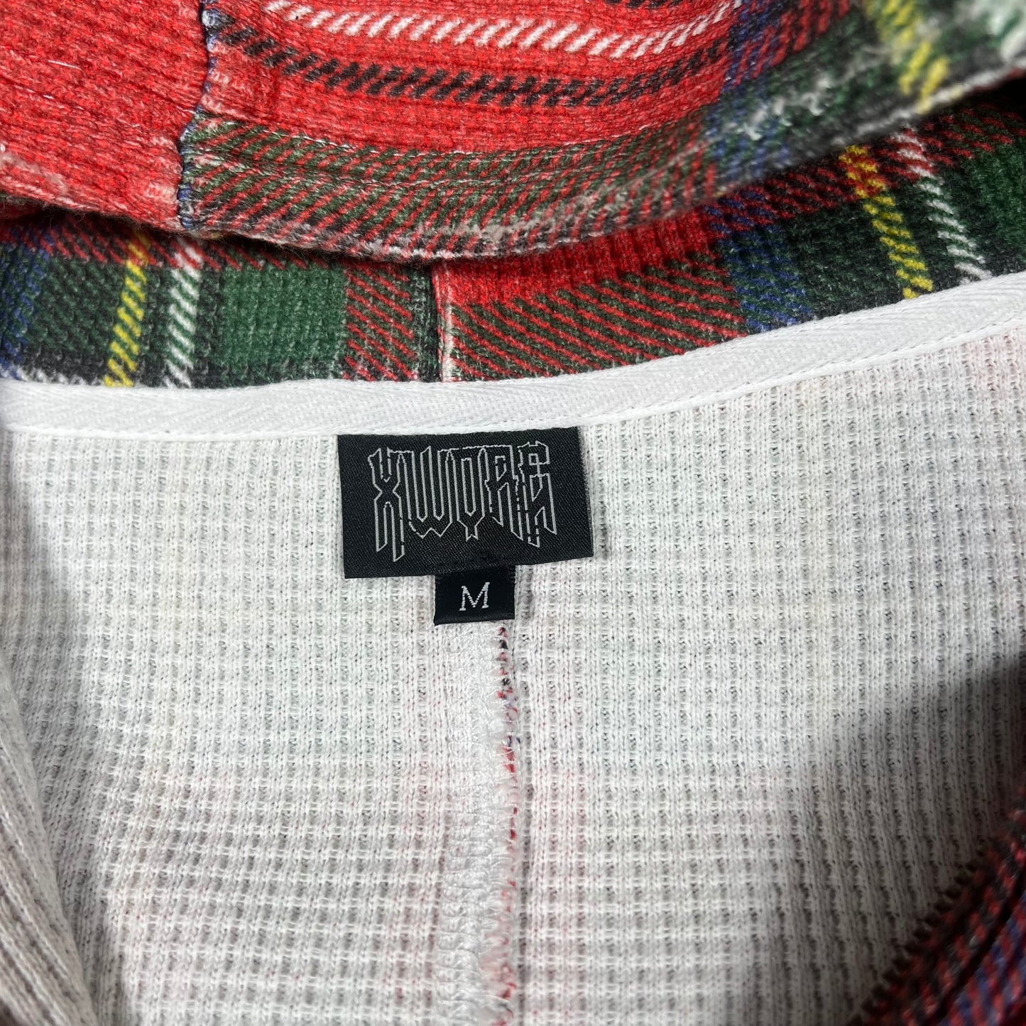 Wore Clothing Plaid Waffle Full Zip Hoodie Size Medium USED x14866