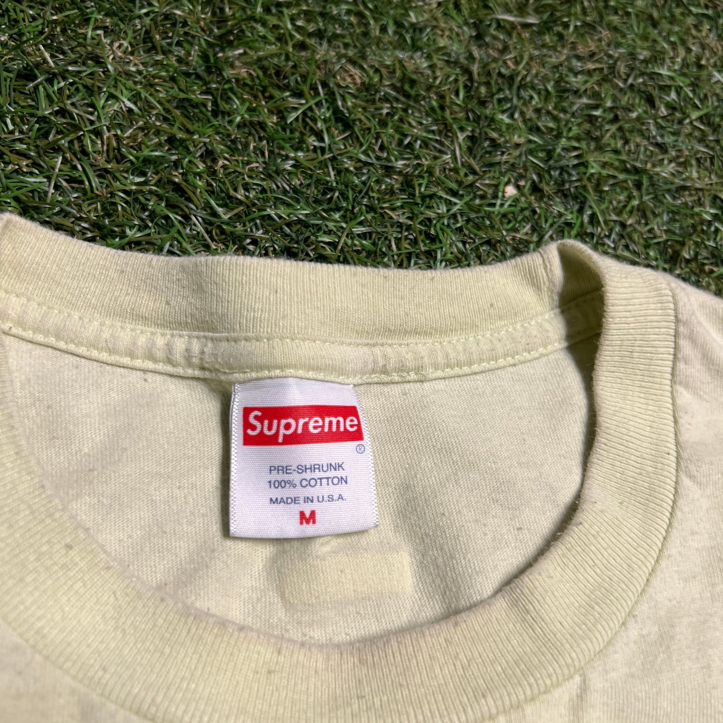 Supreme Malcolm X 2022 Pale Yellow Tee Size Medium USED x13920