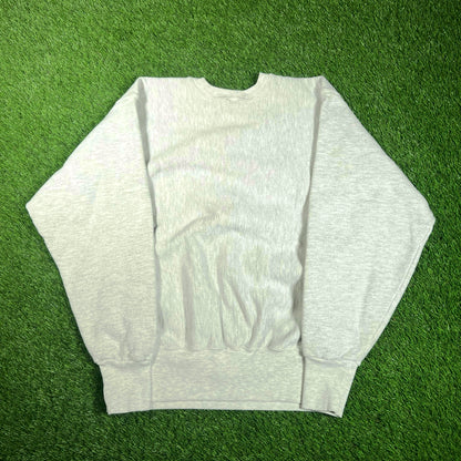 1980s Wake Forest University Crest Grey Crewneck Size Large USED v18200