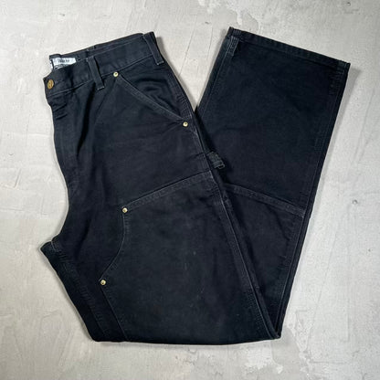 Y2K Carhartt Black Double Knee Carpeneter Pants Size 32 USED v20300