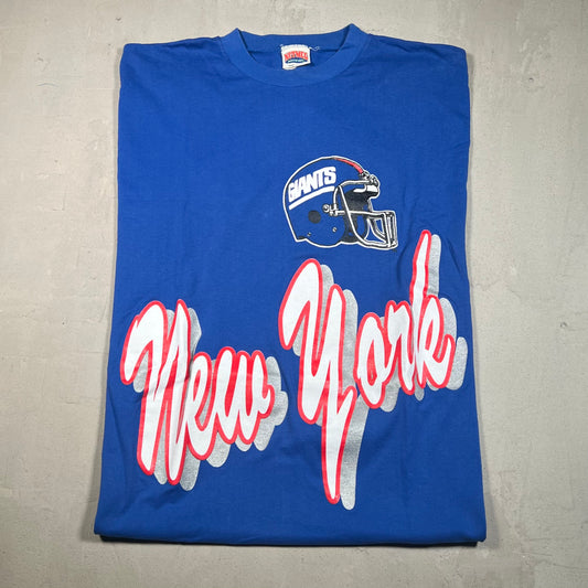 Nutmeg Giants Helmet New York Big Text Blue Tee 3XL USED v13899
