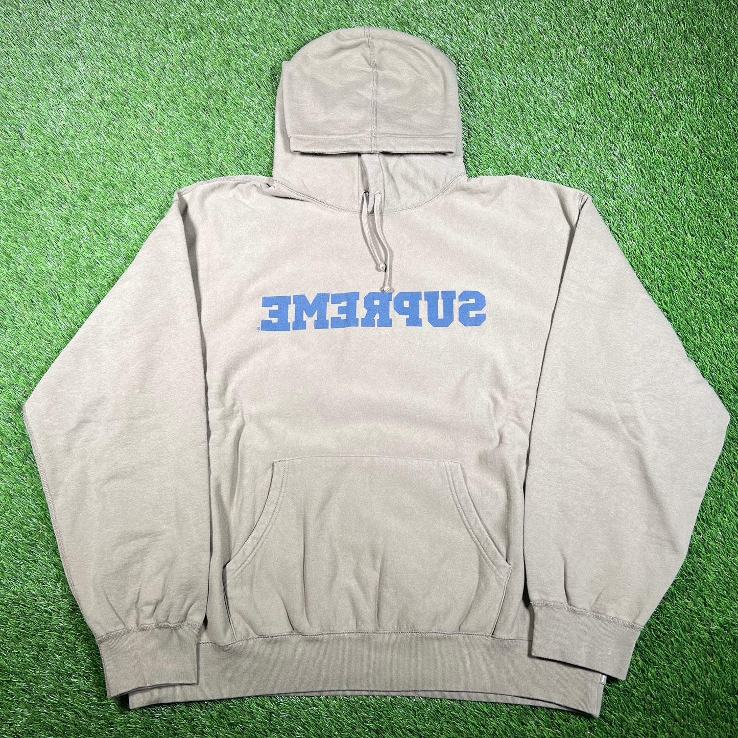 Supreme Reverse Logo Olive Green Hoodie Size XL NEW x15707