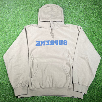 Supreme Reverse Logo Olive Green Hoodie Size XL NEW x15707