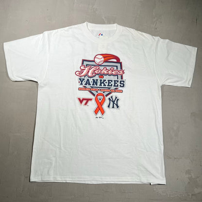 2008 Yankee Vs Hokies White Tee Size XL NEW v20102