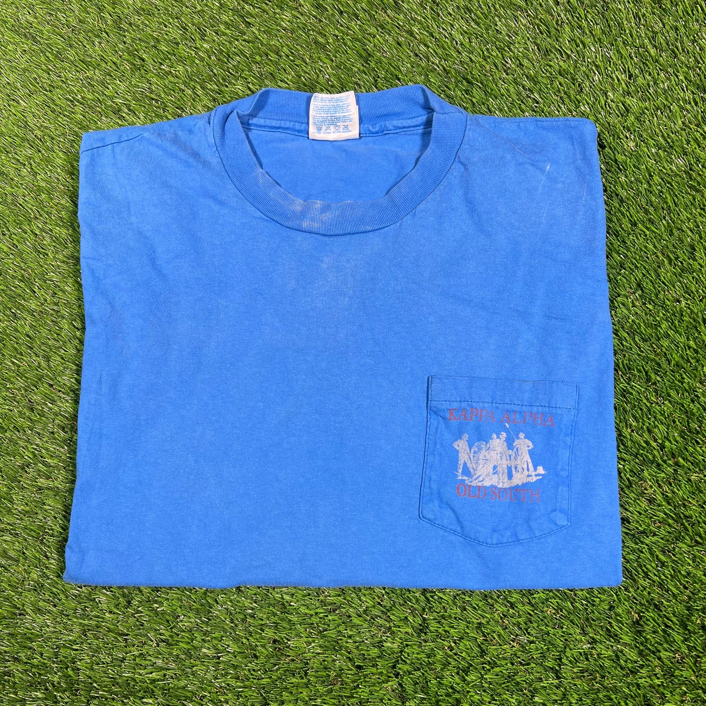 1995 Kappa Alpha Old South Blue Tee Size XL USED v17440