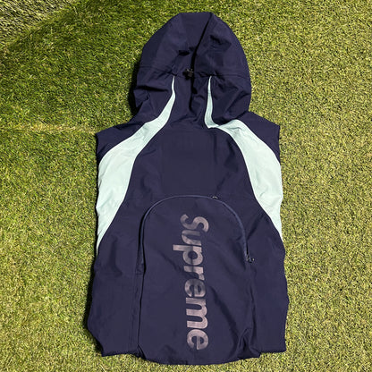 Supreme Gore Tex Paclite Navy Blue Light Jacket (2022) Size Small USED x13848