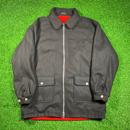 1990s Marlboro Reversible Red/Black Wool Jacket Size Large USED v18570