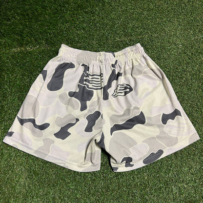 Eric Emanuel White/Grey Camo Shorts Size Large USED x14167