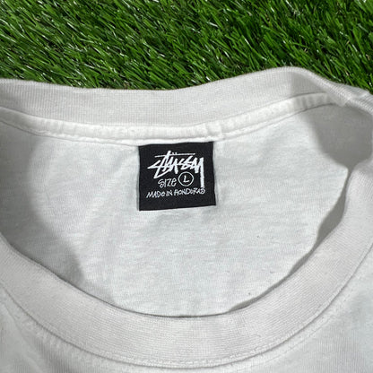 Stussy Nike Citys White Tee Size Large USED x14616