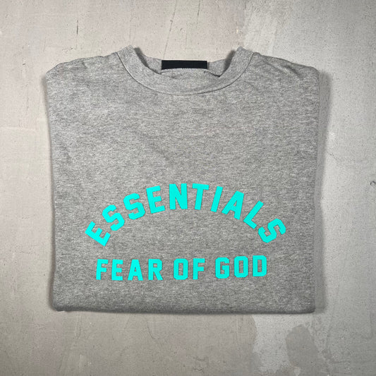 Essentials Fear of God FOG Grey Teal Heavyweight Tee Size Large USED x17280