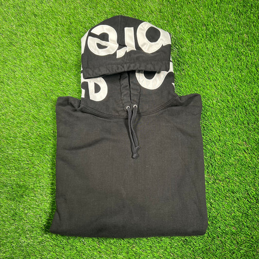 Supreme Black Contrast Hoodie (2021) Size Medium USED x16843