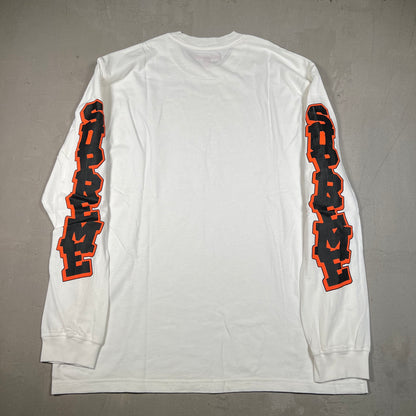 Supreme Stacked Logo White Longsleeve Size Large NEW x17425