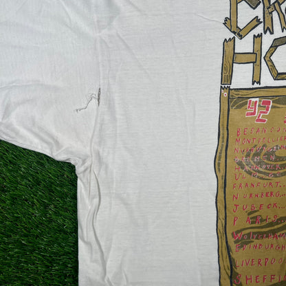 1992 Crowded House Summer Tour White Tee Size XL USED v18741