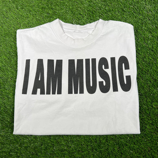 Playboi Carti 2025 "I AM MUSIC" White Tee Size Large USED x14786