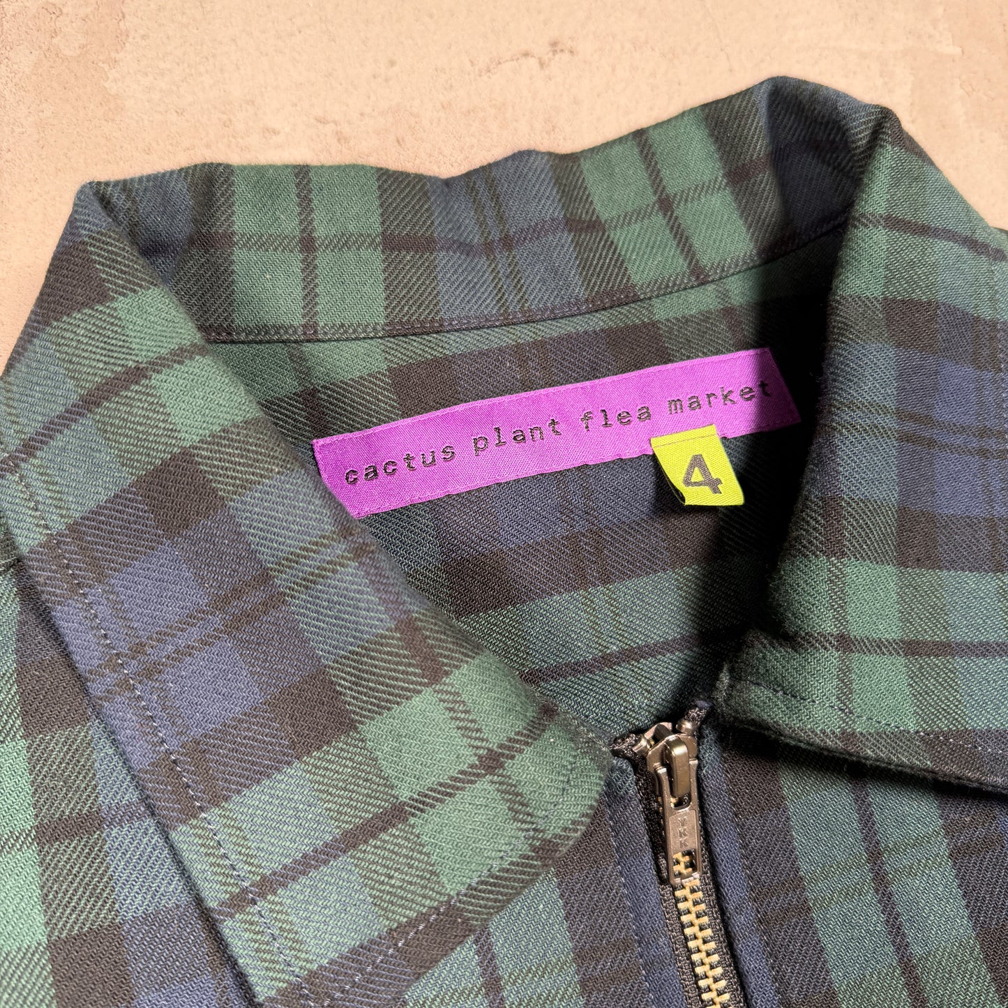 CPFM Check Zip Green Work Jacket Size 4 (XL) USED x16997