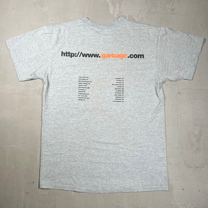 1998 Garbage Tour Grey Tee Size Large USED v20229