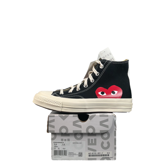 Converse Chuck Taylor CDG PLAY Black (2019) Size 5.5 NEW s21619