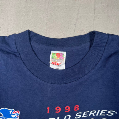 1998 Yankees World Series Champions Navy Blue Tee Size XL USED v18893