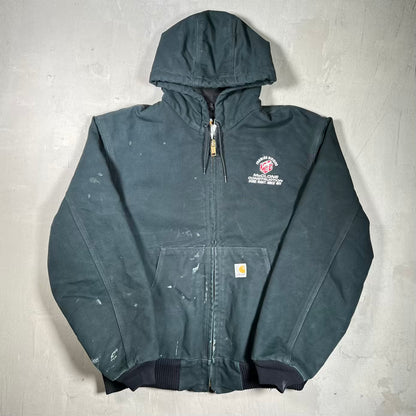 Y2K Carhartt Framing Division Active Workwear Black Zip Up Jacket Size Large USED v20194