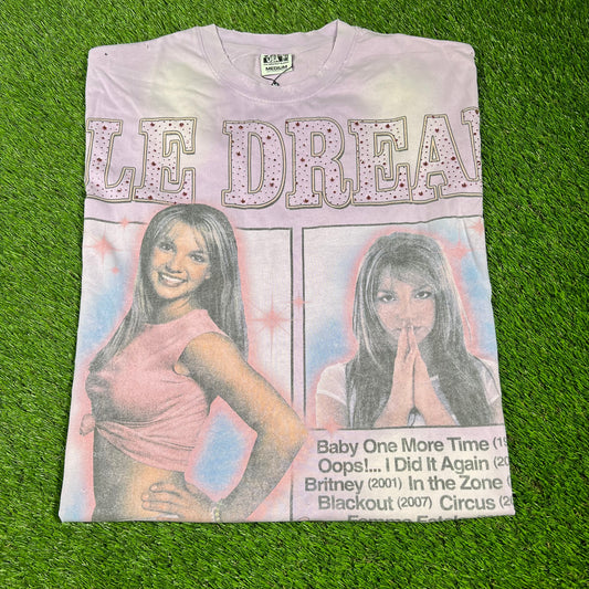Vale Britney Spears Icon Bling Purple Tee Size Medium NEW x14266