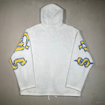 Supreme Accent Brushed Zip Up White Hoodie (2024) Size XL USED x17159