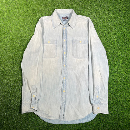 Polo Ralph Lauren Purple Label Blue Button Up Shirt Size Medium USED v18123