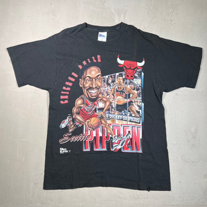 Scottie Pippen 1990s Caricature Pro Player Tee Size Large USED v5970
