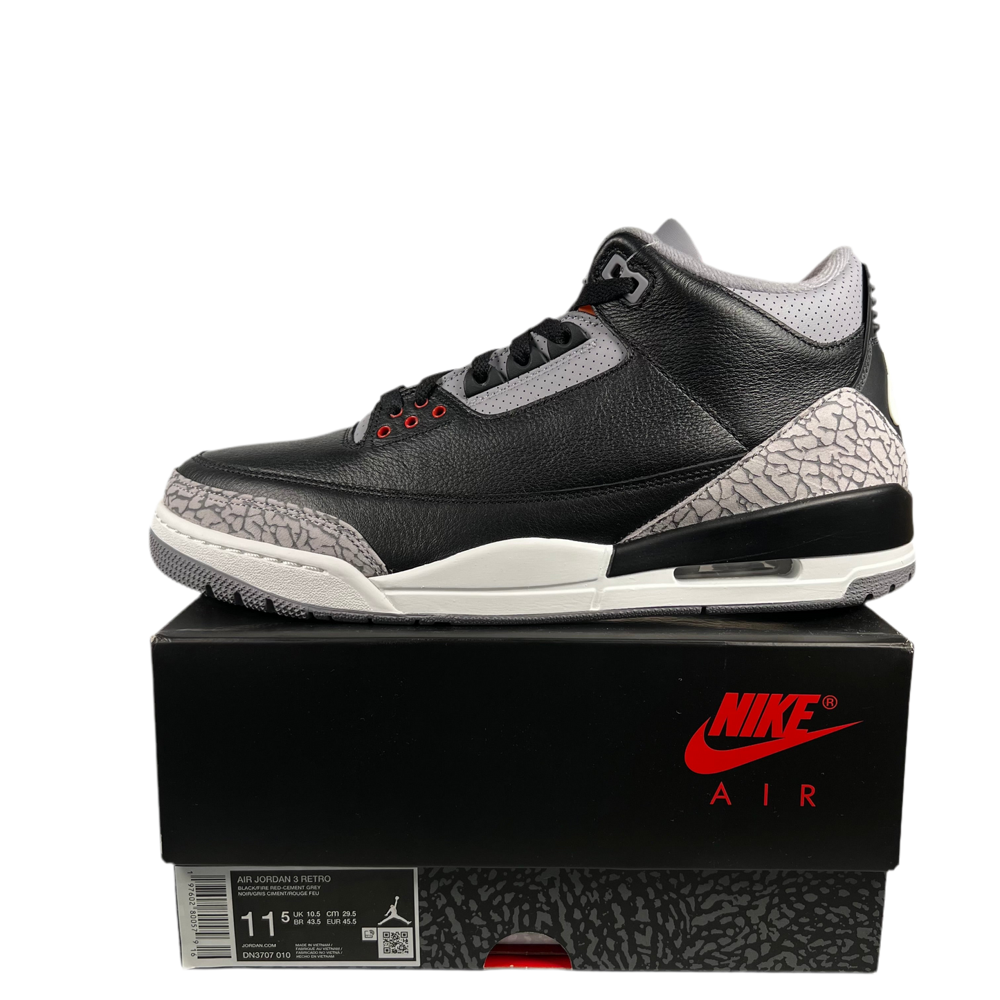 Jordan 3 Black Cement (2024) Size 11.5 NEW s18863