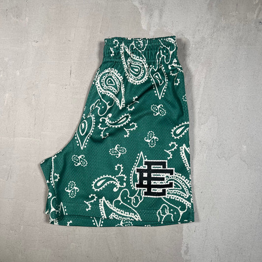 Eric Emanuel Green Paisley Shorts Size Medium USED x16956