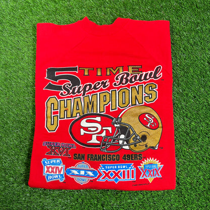 1995 San Francisco 49ers Superbowl Champs Red Crewneck Size XL USED v18176