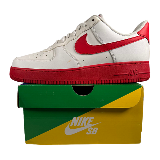 Nike Air Force One 1 White Red Midsole Size 10.5 USED s17429