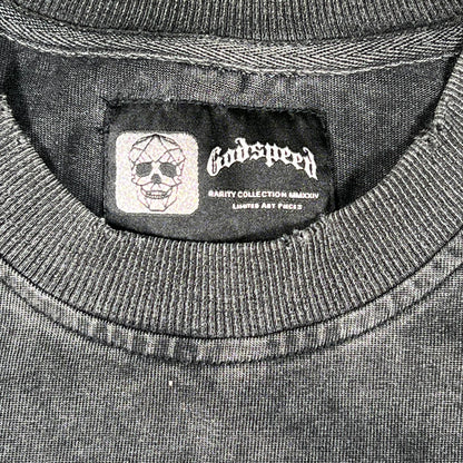 Godspeed Skull President Press Conference Black Tee Size Large USED x14290