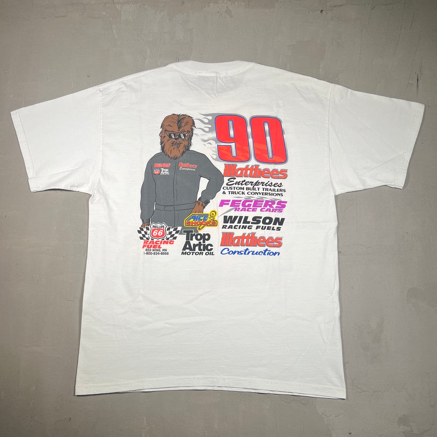 2000 Lance Mathees Racing Tee Size XL USED v18977