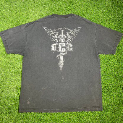 Y2K Orange County Chopper Center Logo Black Tee Size Large V16545