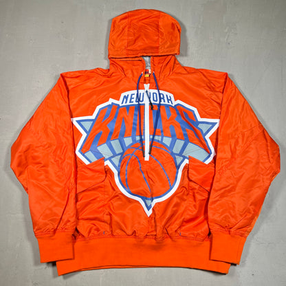 New York Knicks Big Logo Orange Anorak Jacket Size Large NEW v19011
