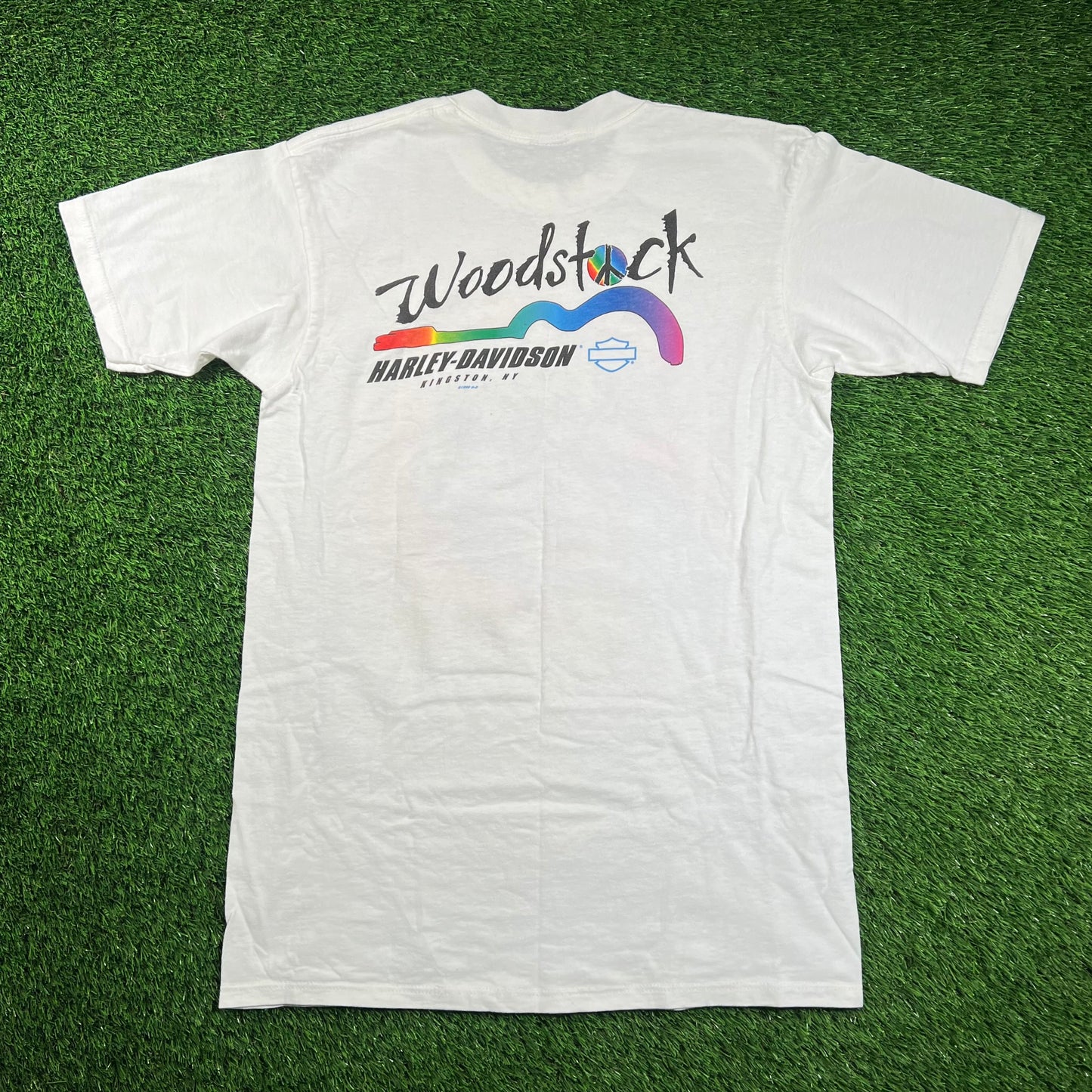 1999 Harley Davidson The Sixties Holoubek JFK Nasa Woodstock Tie Dye Tee Size Medium USED v18395