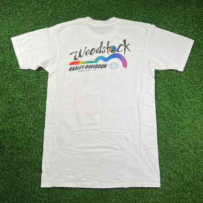 1999 Harley Davidson The Sixties Holoubek JFK Nasa Woodstock Tie Dye Tee Size Medium USED v18395