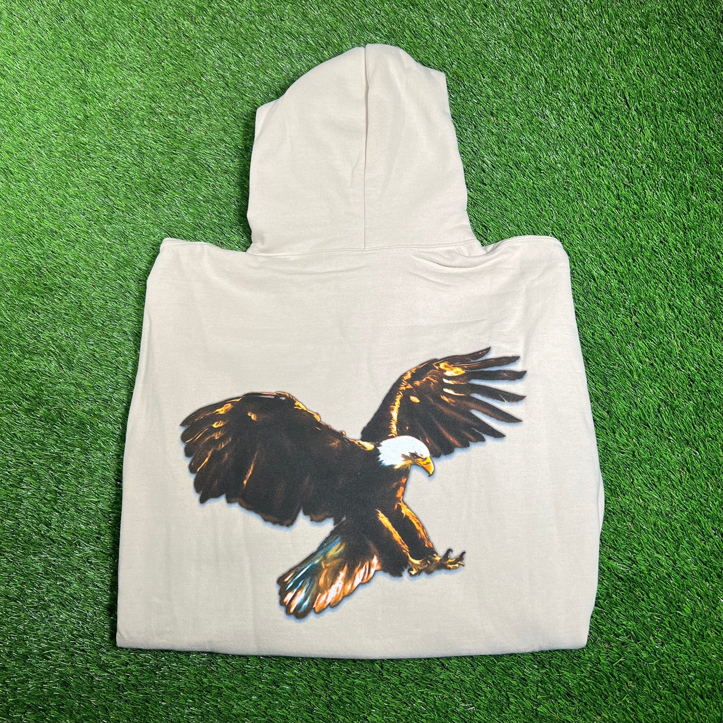 Travis Scott Birds in the Trap Eagle on Back Tan Hoodie Size XXL USED x12997