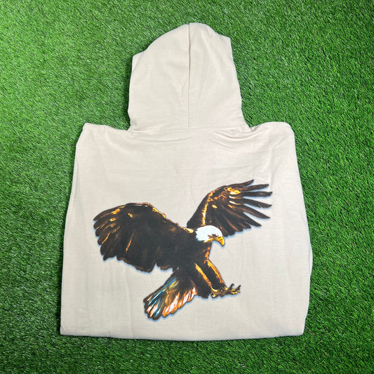 Travis Scott Birds in the Trap Eagle on Back Tan Hoodie Size XXL USED x12997