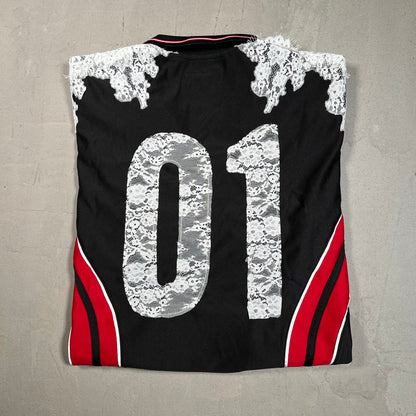 WNTD Apparel Sports Club Black/Red Jersey Size Small USED x17557
