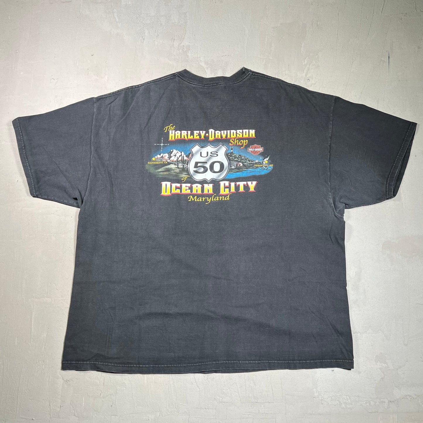2004 Harley Davidson Black Ocean City Tee Size 3XL USED v19404