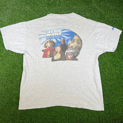 Y2K Star Wars Episode The Phantom Menace Grey Tee Size XL USED v16674