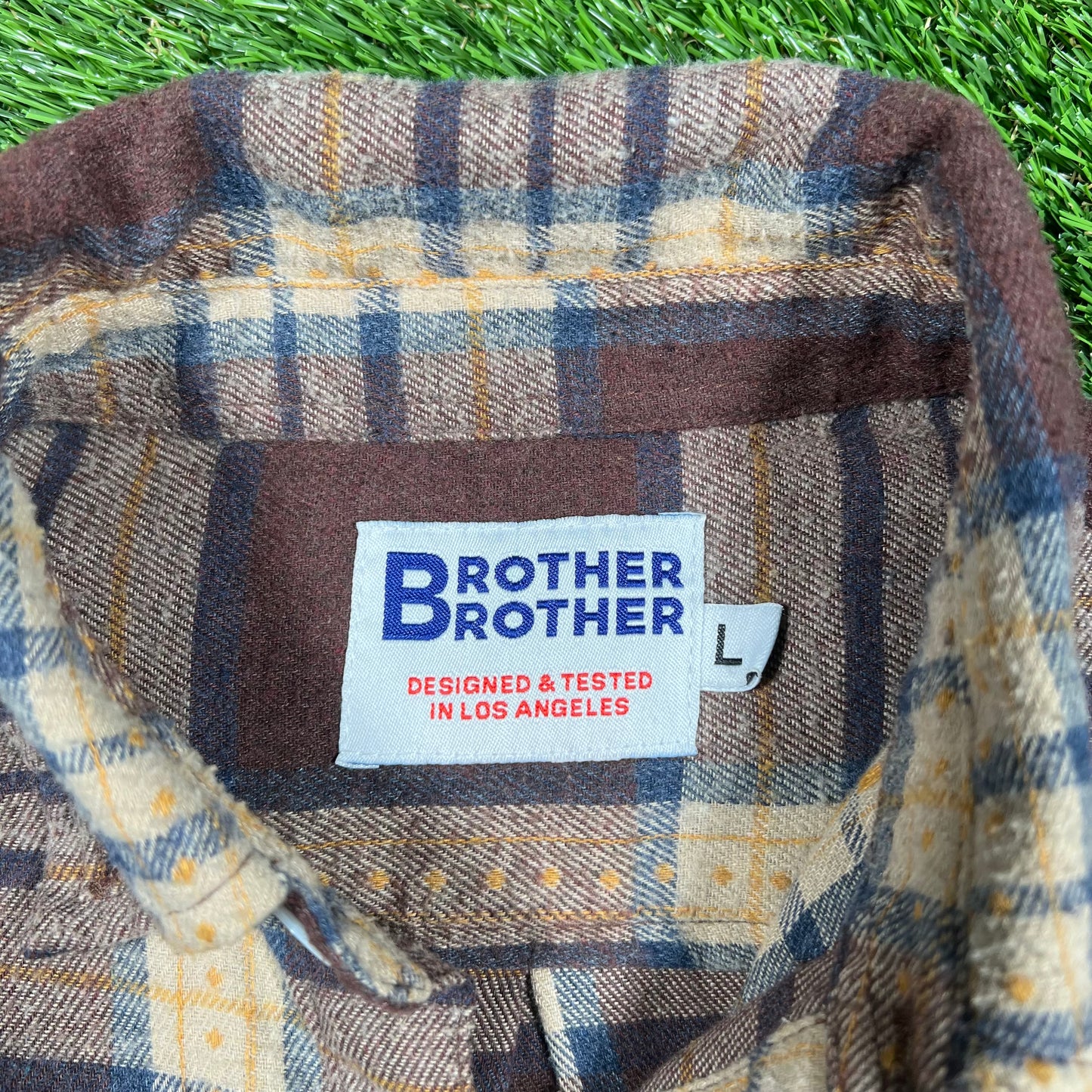 Brother Brother Maroon Plaid Flannel Size Large USED x14800