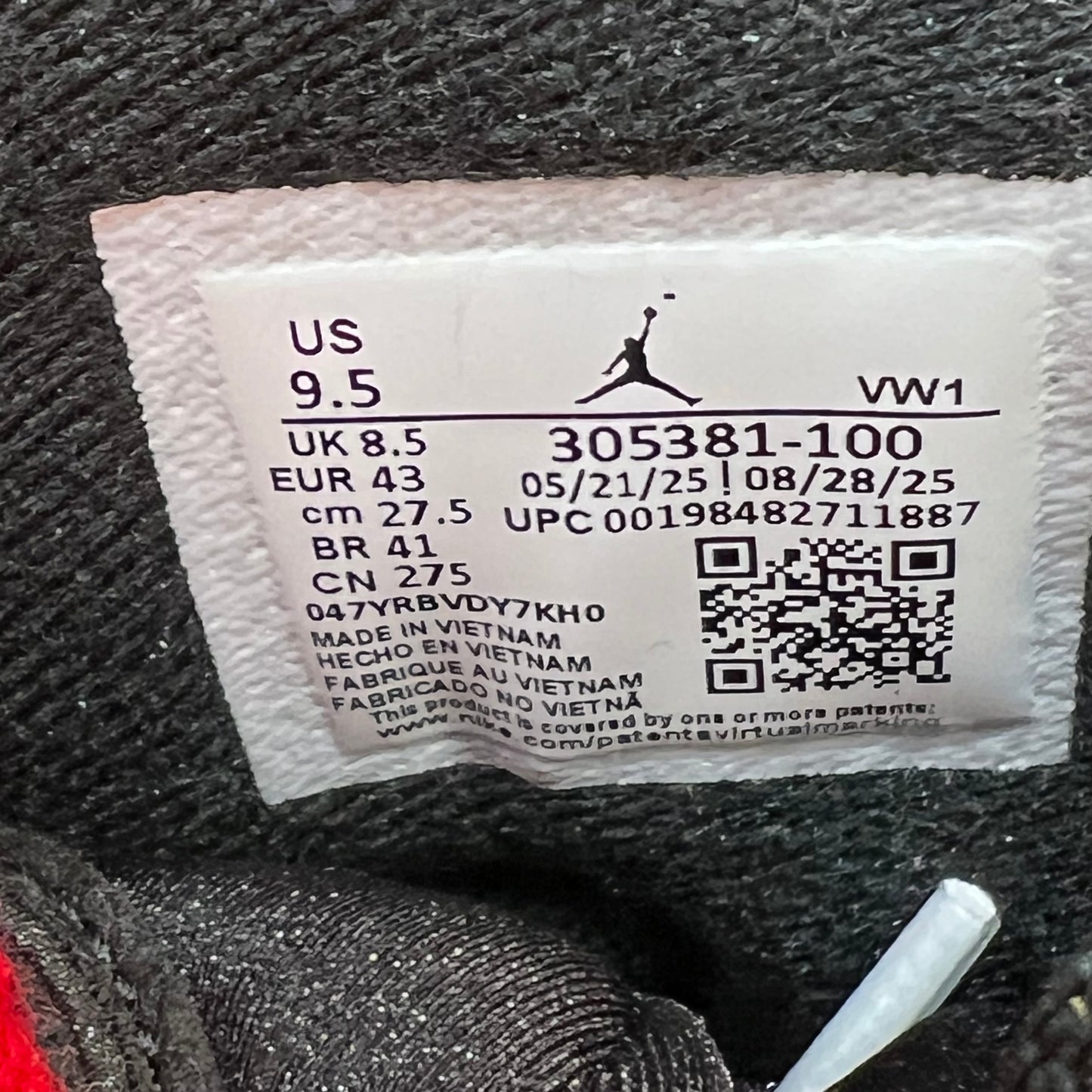 Jordan 8 White True Red (2025) Size 9.5 NEW s20171