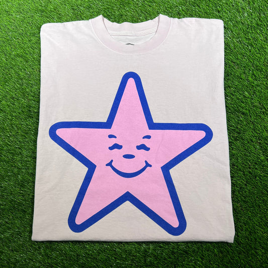 AssPizza Pink Star Pink Tee Size Large USED x14794