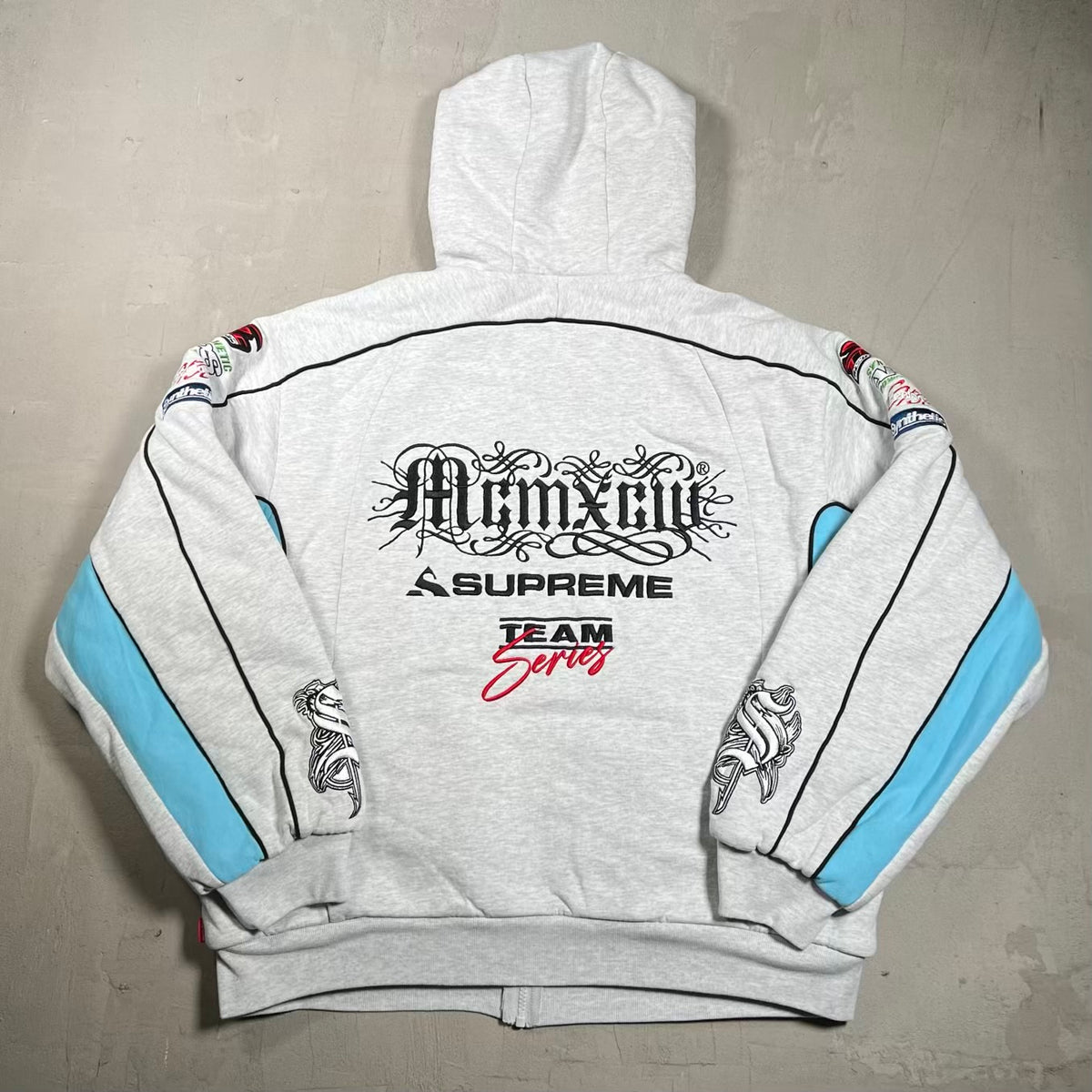 Supreme Racing Lined Zip Up Hoodie Grey (2026) Size Large NEW x18409