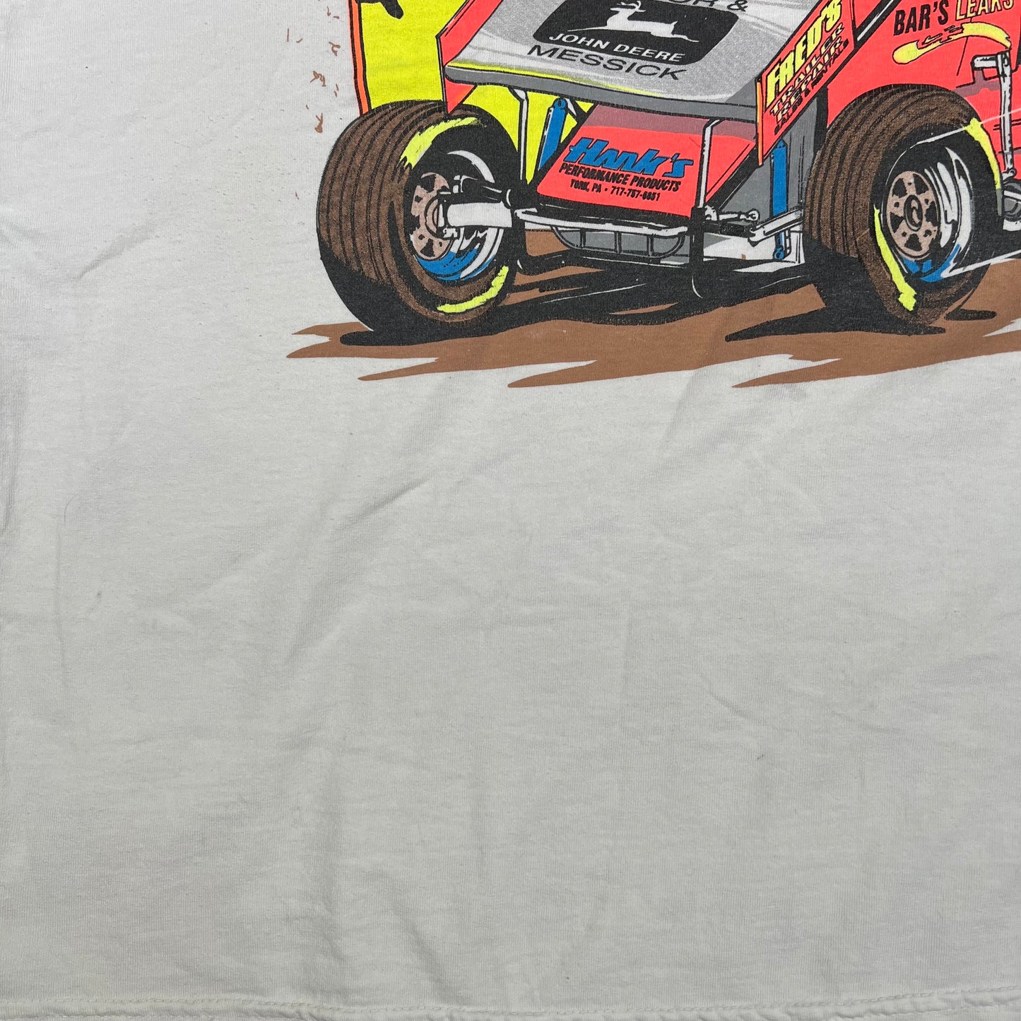 2003 URC White Drag Racing Tee Size XL USED v17343