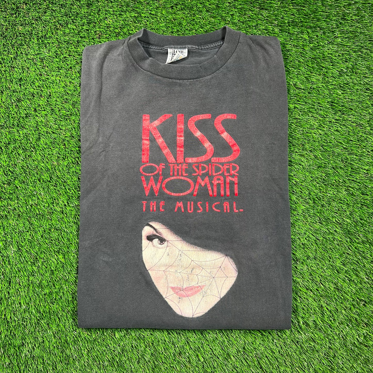 1990s Kiss of the Spider Woman Musical Black Tee Size XL USED v18559