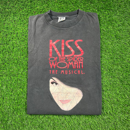 1990s Kiss of the Spider Woman Musical Black Tee Size XL USED v18559
